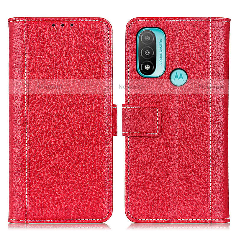 Leather Case Stands Flip Cover Holder M13L for Motorola Moto E20 Red