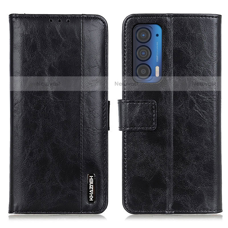 Leather Case Stands Flip Cover Holder M13L for Motorola Moto Edge (2021) 5G Black