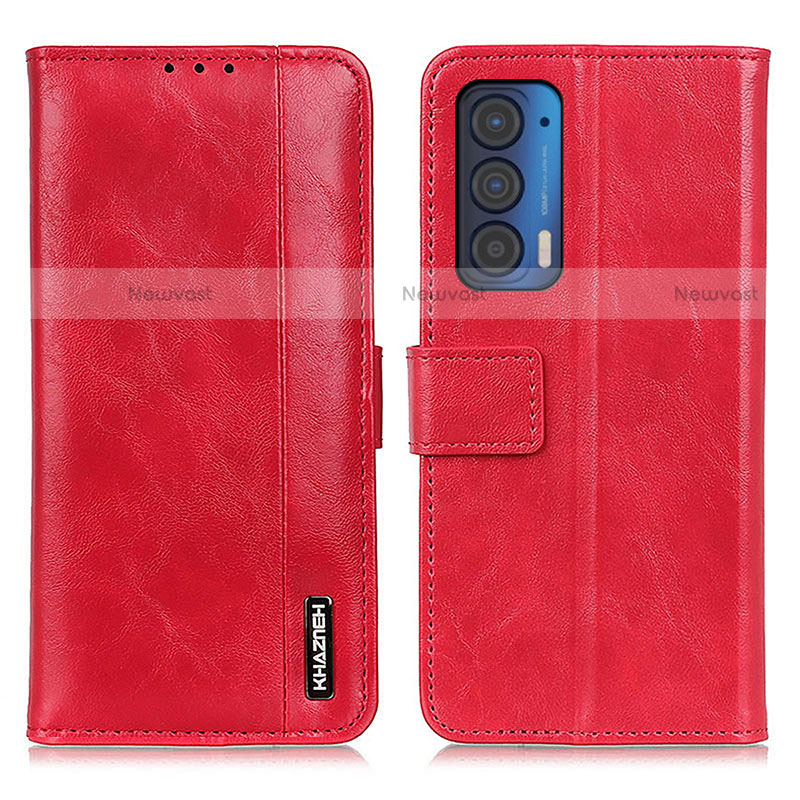 Leather Case Stands Flip Cover Holder M13L for Motorola Moto Edge (2021) 5G Red