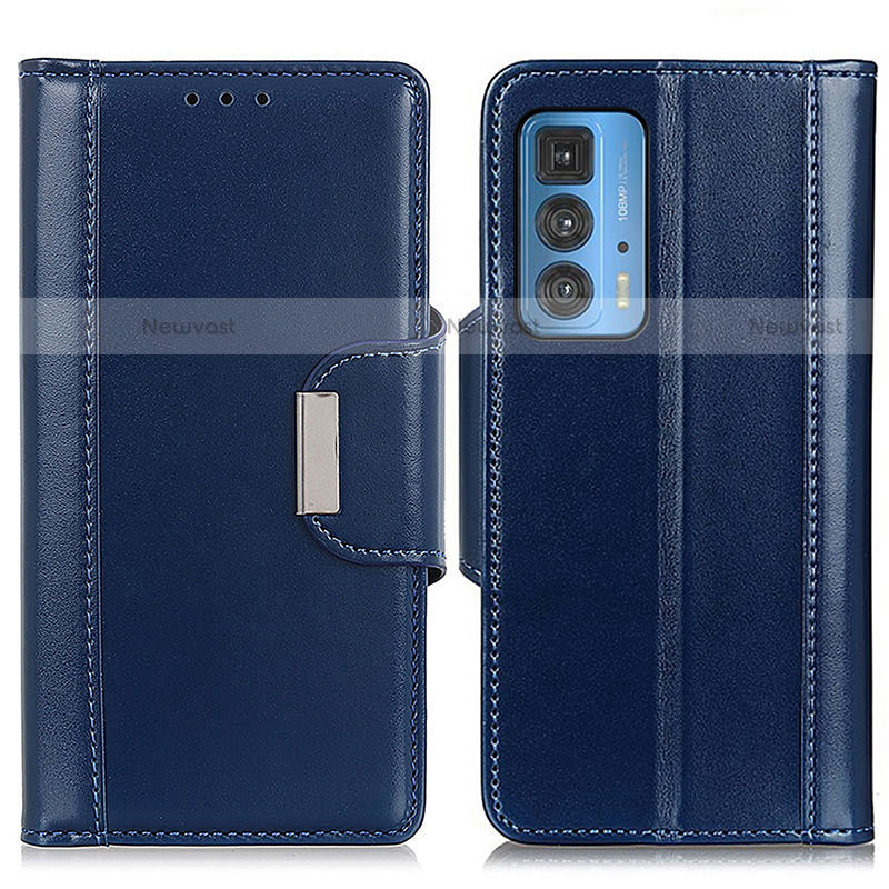 Leather Case Stands Flip Cover Holder M13L for Motorola Moto Edge S Pro 5G Blue