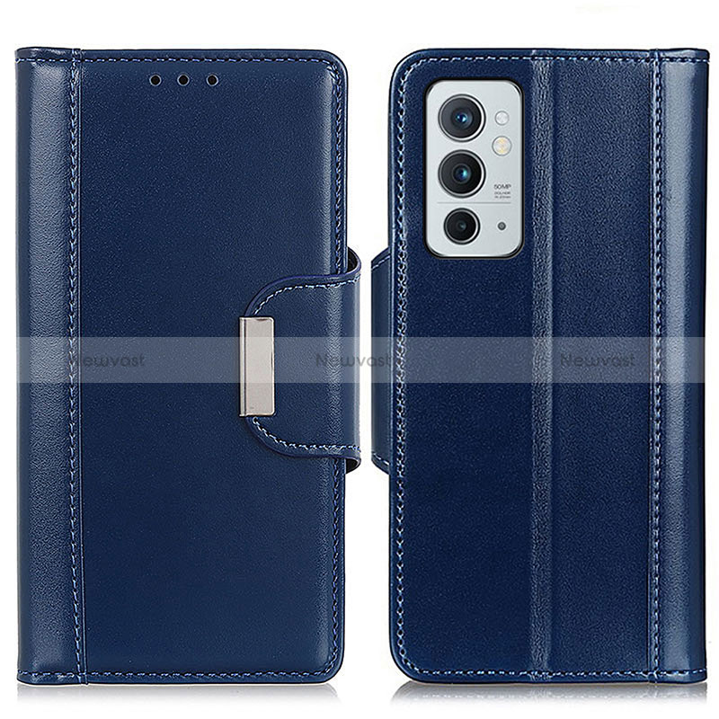 Leather Case Stands Flip Cover Holder M13L for OnePlus 9RT 5G Blue