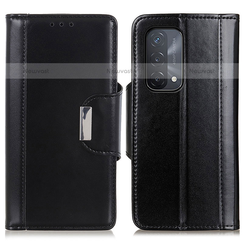 Leather Case Stands Flip Cover Holder M13L for Oppo A93 5G Black