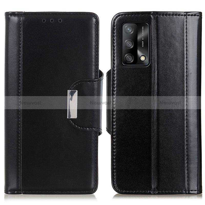 Leather Case Stands Flip Cover Holder M13L for Oppo F19 Black
