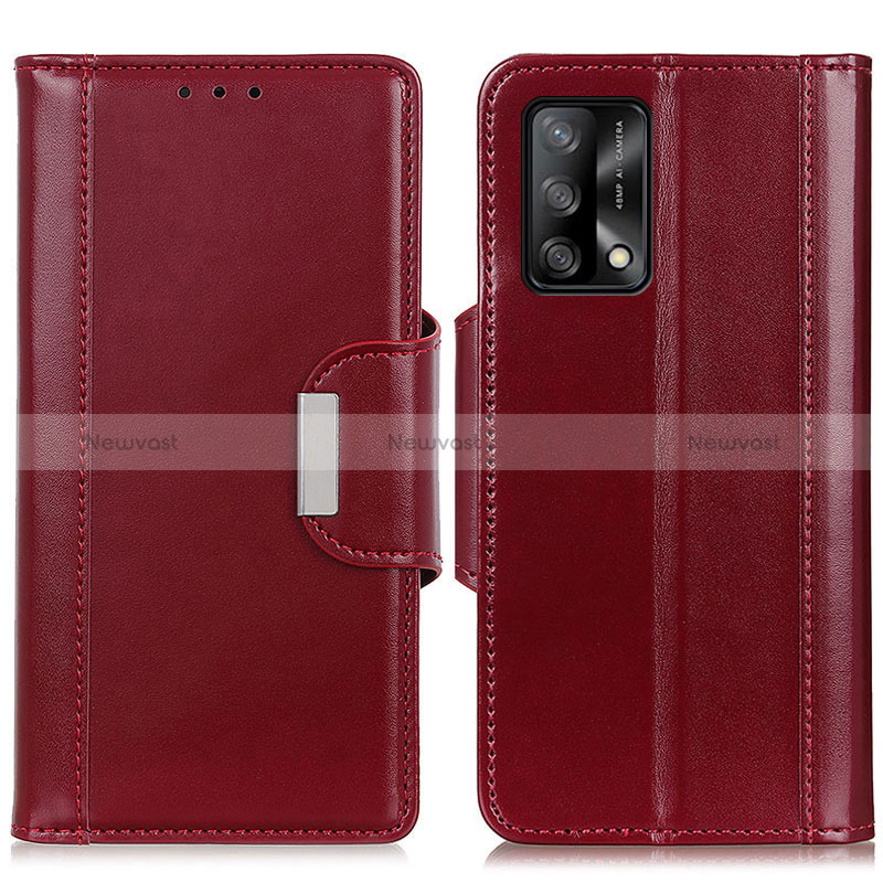Leather Case Stands Flip Cover Holder M13L for Oppo F19 Red