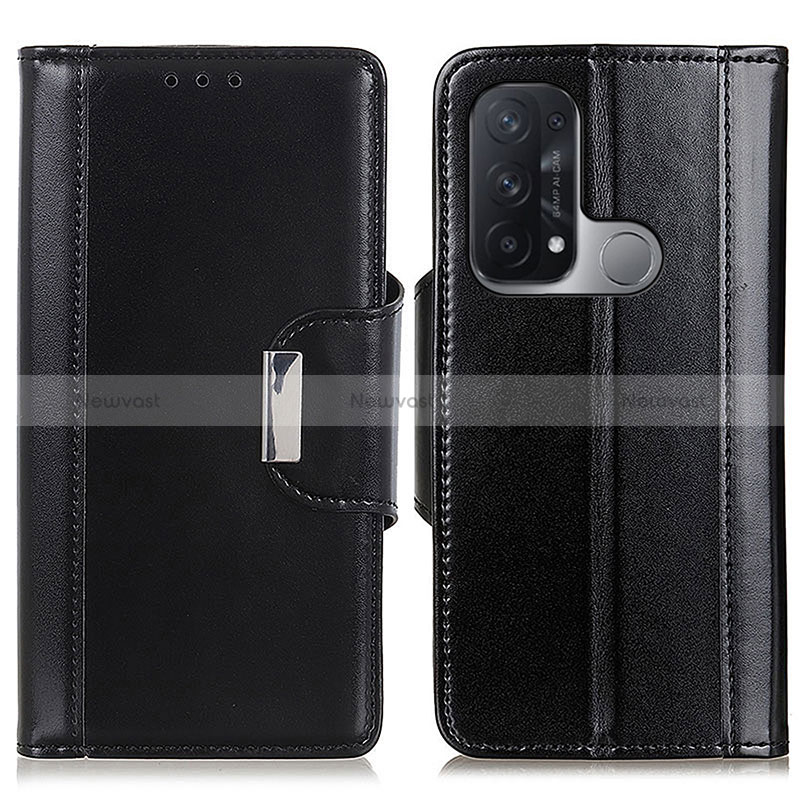 Leather Case Stands Flip Cover Holder M13L for Oppo Reno5 A Black