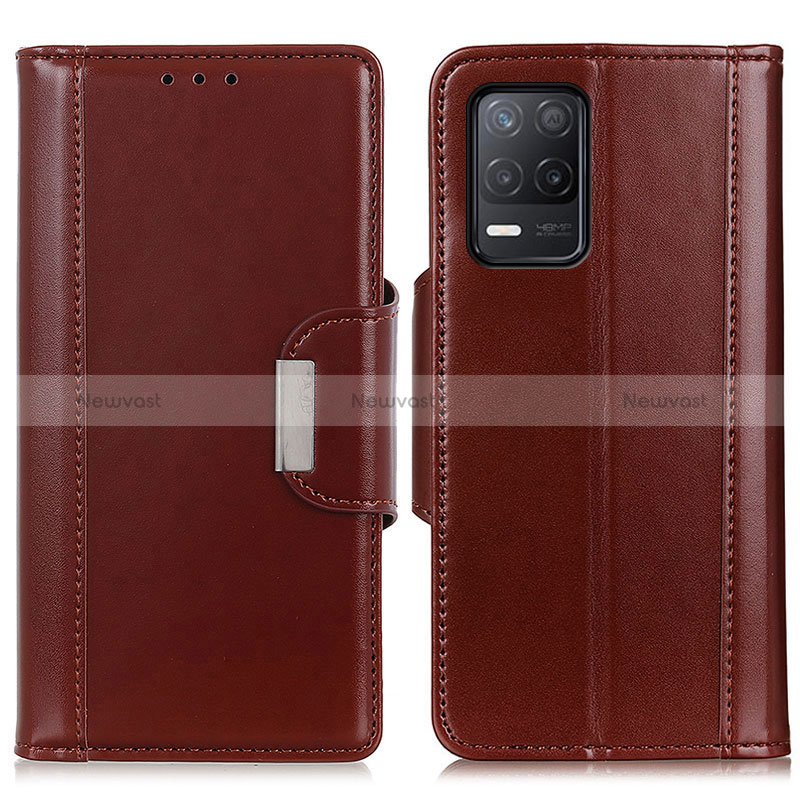 Leather Case Stands Flip Cover Holder M13L for Realme 8 5G Brown