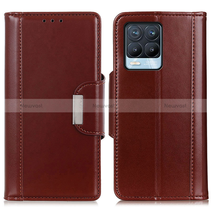 Leather Case Stands Flip Cover Holder M13L for Realme 8 Pro Brown