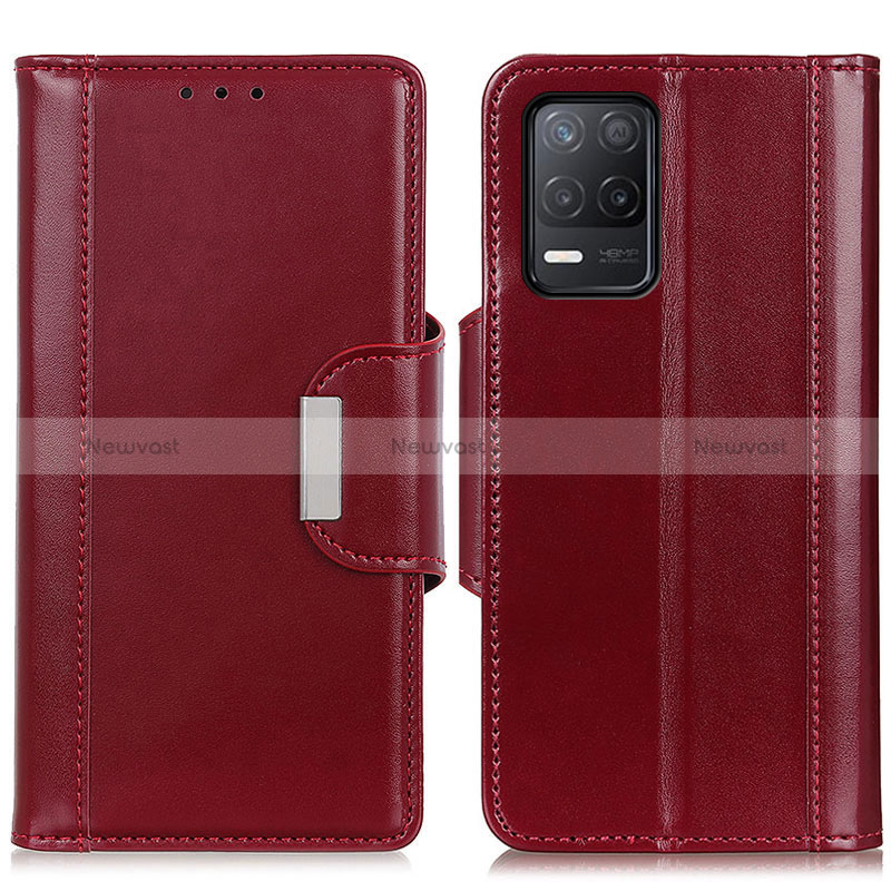 Leather Case Stands Flip Cover Holder M13L for Realme Q3i 5G Red