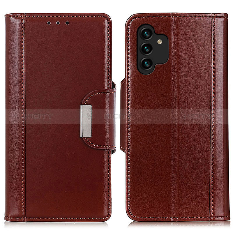 Leather Case Stands Flip Cover Holder M13L for Samsung Galaxy A04s Brown