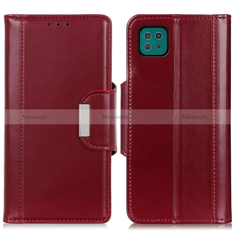 Leather Case Stands Flip Cover Holder M13L for Samsung Galaxy A22 5G Red