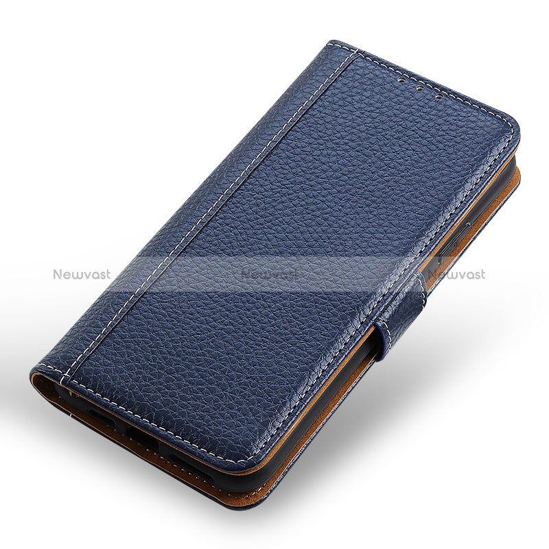 Leather Case Stands Flip Cover Holder M13L for Samsung Galaxy A32 4G Blue