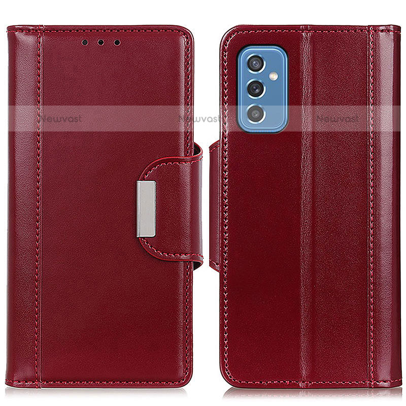 Leather Case Stands Flip Cover Holder M13L for Samsung Galaxy M52 5G Red