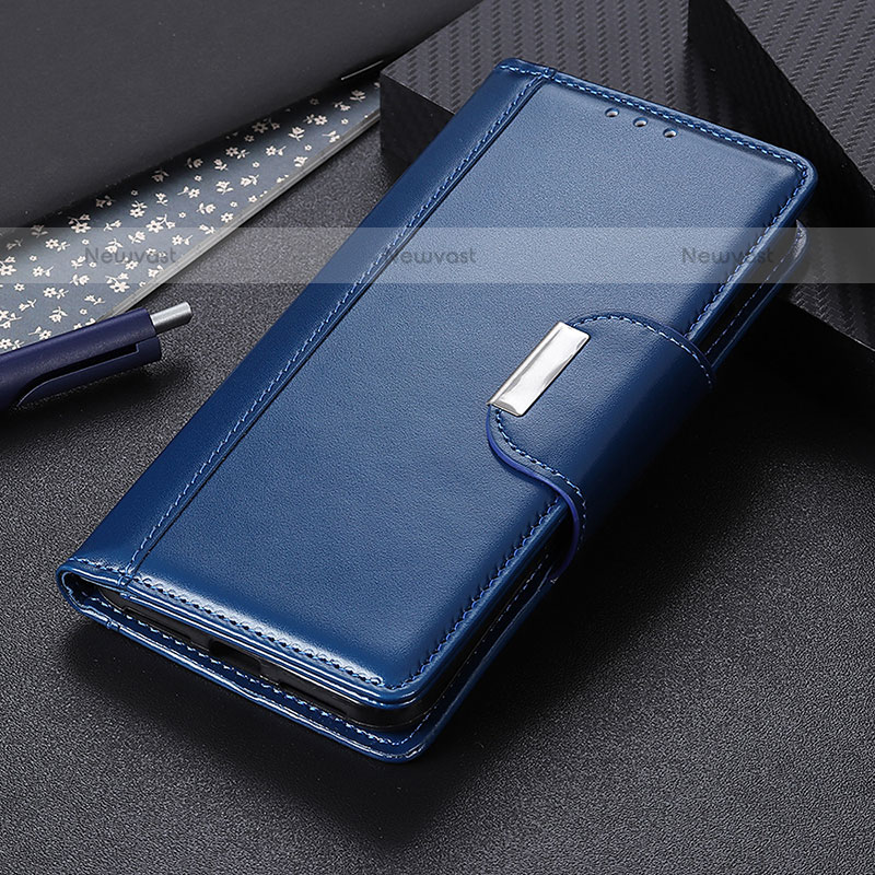 Leather Case Stands Flip Cover Holder M13L for Samsung Galaxy M62 4G Blue