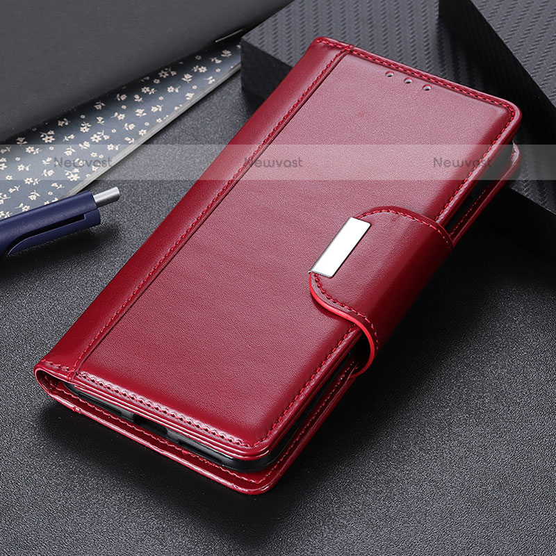 Leather Case Stands Flip Cover Holder M13L for Samsung Galaxy M62 4G Red