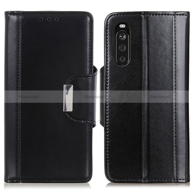 Leather Case Stands Flip Cover Holder M13L for Sony Xperia 10 III Lite Black