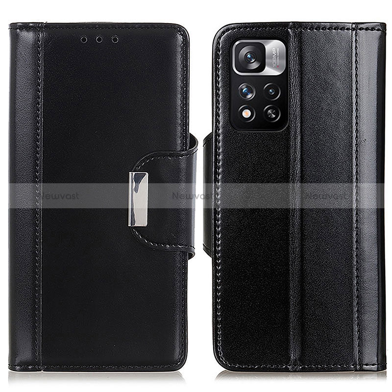 Leather Case Stands Flip Cover Holder M13L for Xiaomi Mi 11i 5G (2022) Black