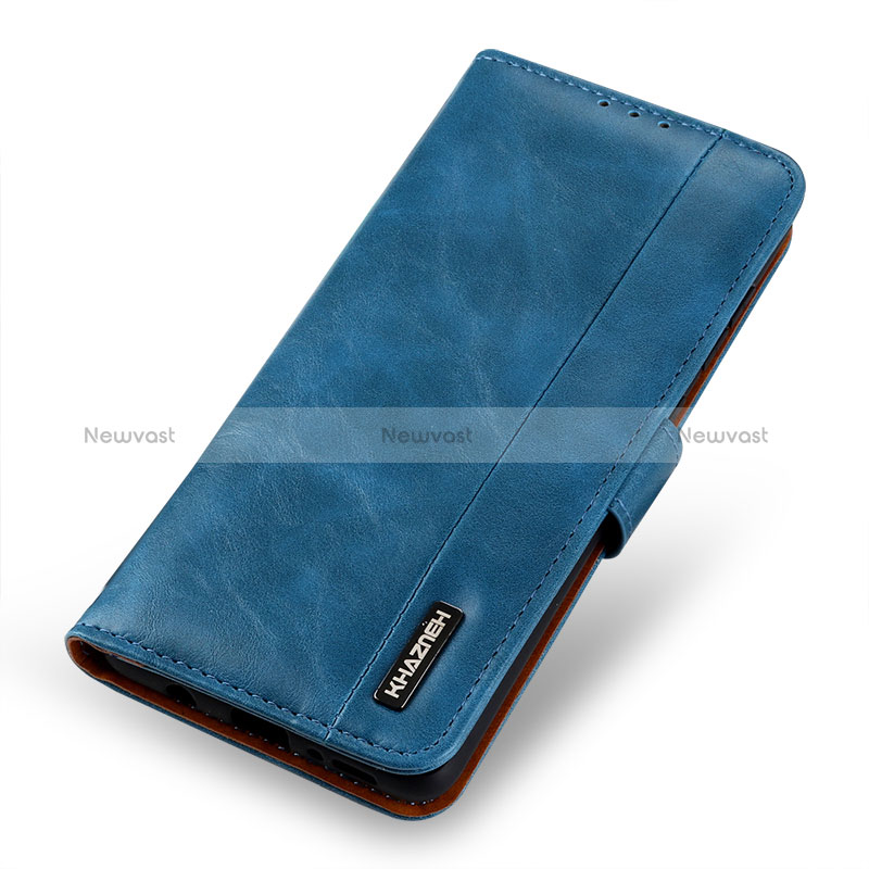 Leather Case Stands Flip Cover Holder M13L for Xiaomi Poco M5S Blue