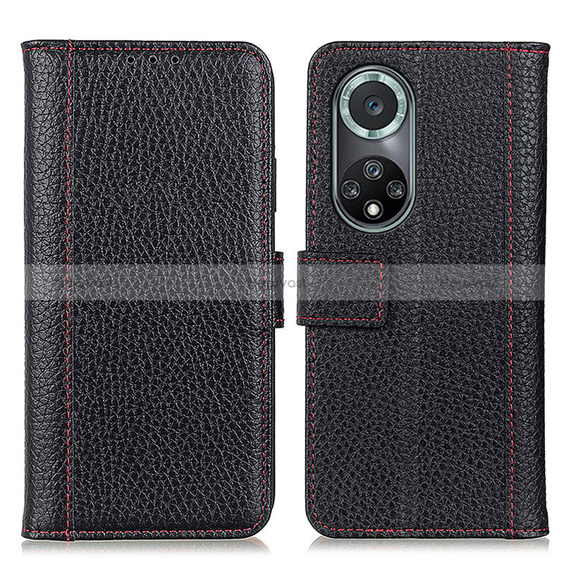 Leather Case Stands Flip Cover Holder M14L for Huawei Honor 50 Pro 5G Black