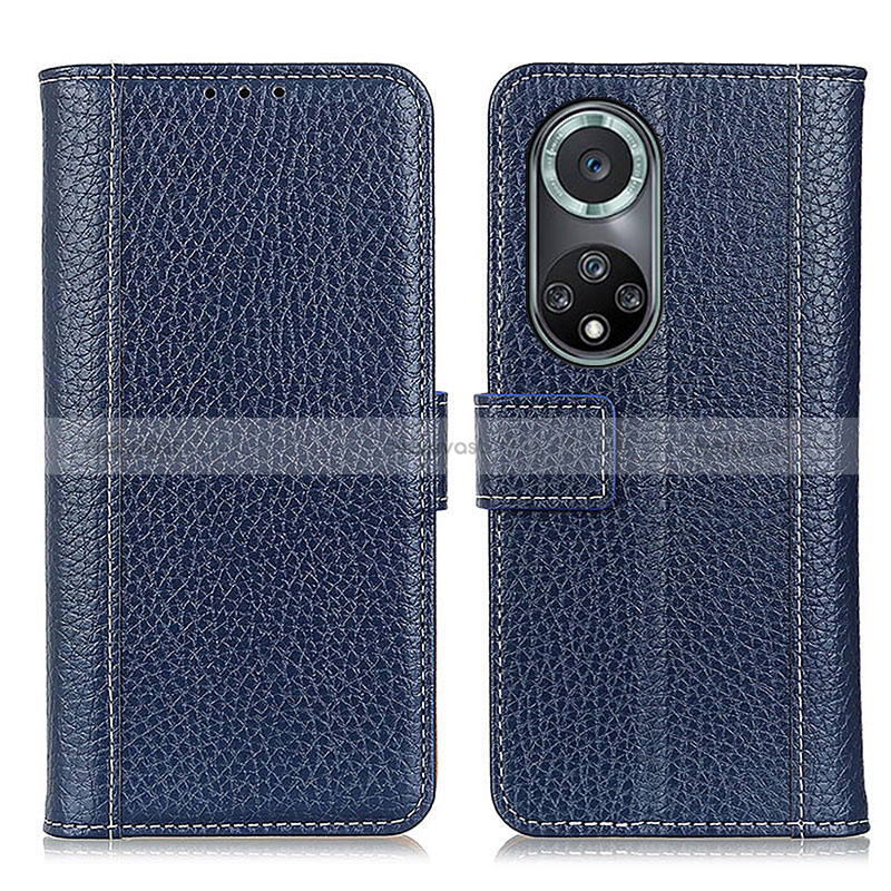 Leather Case Stands Flip Cover Holder M14L for Huawei Honor 50 Pro 5G Blue