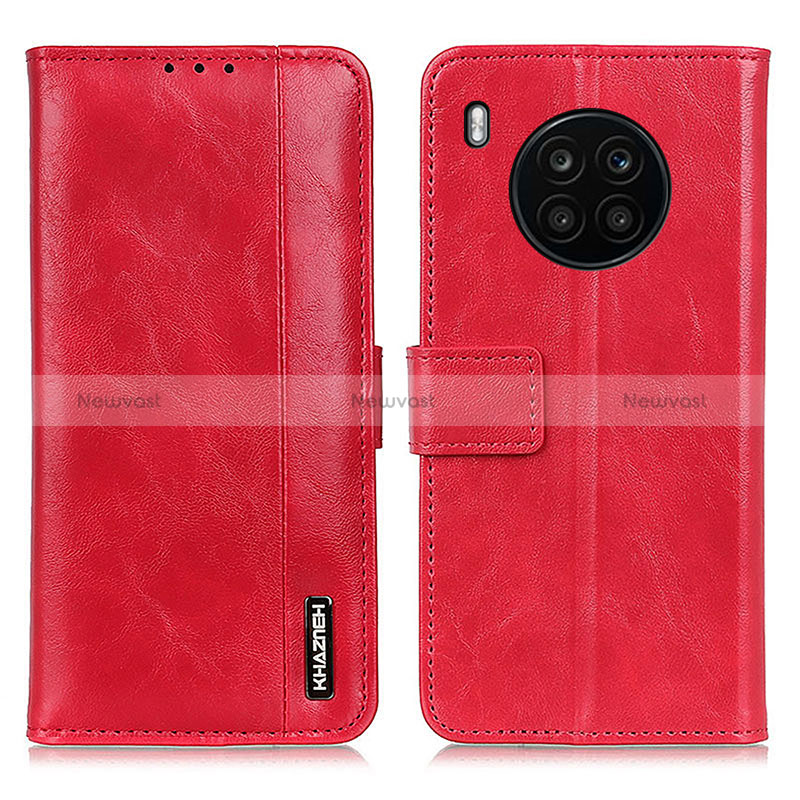 Leather Case Stands Flip Cover Holder M14L for Huawei Nova 8i Red