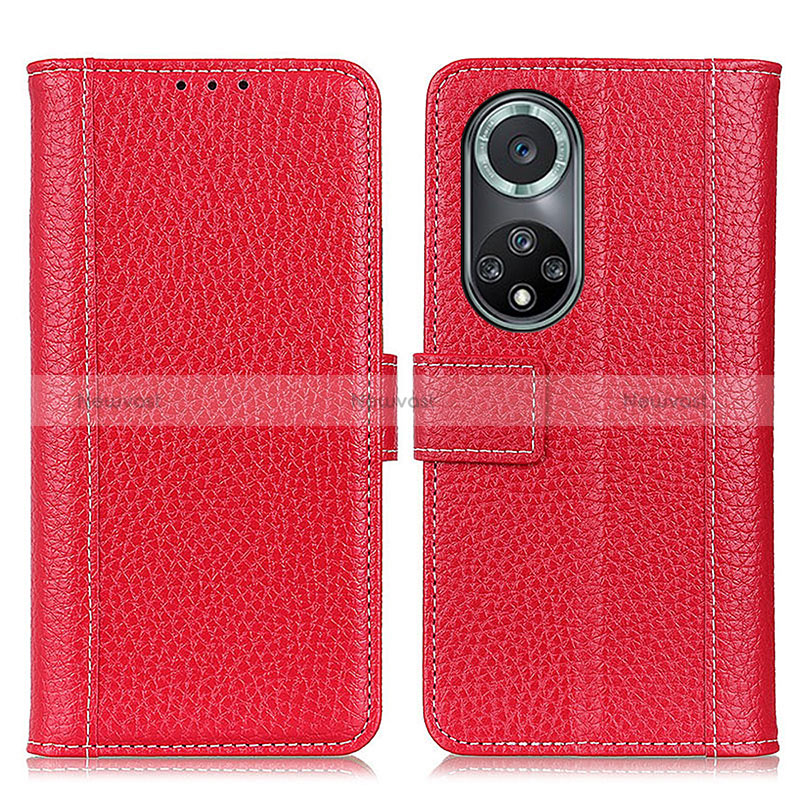 Leather Case Stands Flip Cover Holder M14L for Huawei Nova 9 Pro Red