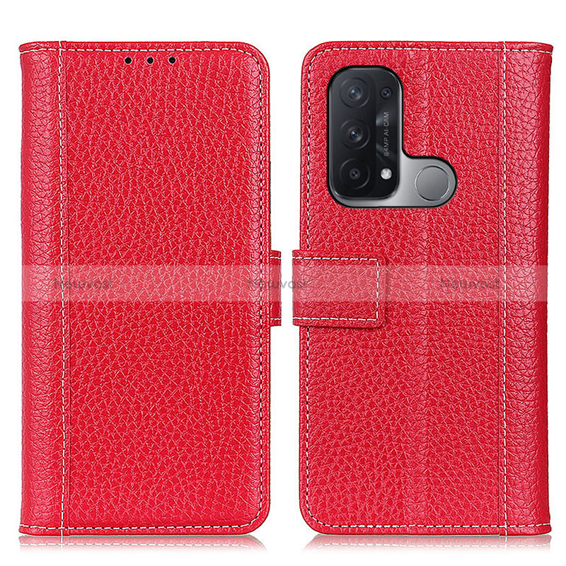 Leather Case Stands Flip Cover Holder M14L for Oppo Reno5 A Red