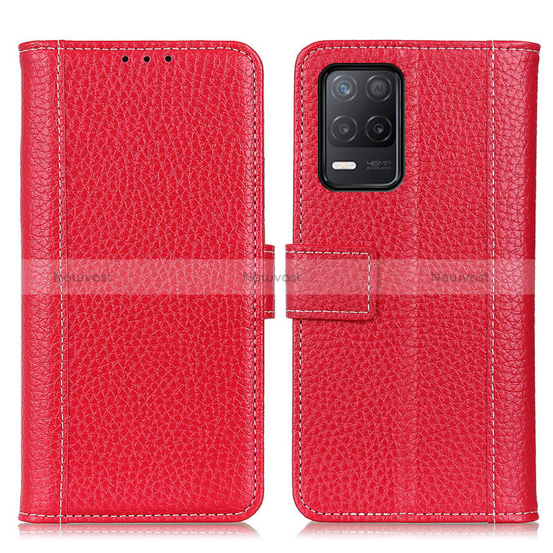 Leather Case Stands Flip Cover Holder M14L for Realme Narzo 30 5G Red