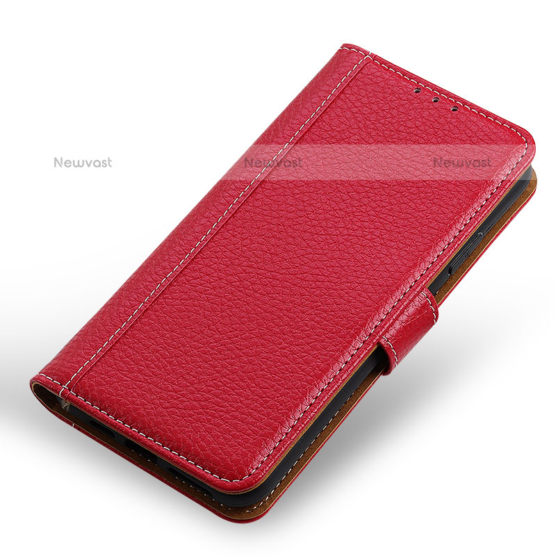 Leather Case Stands Flip Cover Holder M14L for Samsung Galaxy A02s Red