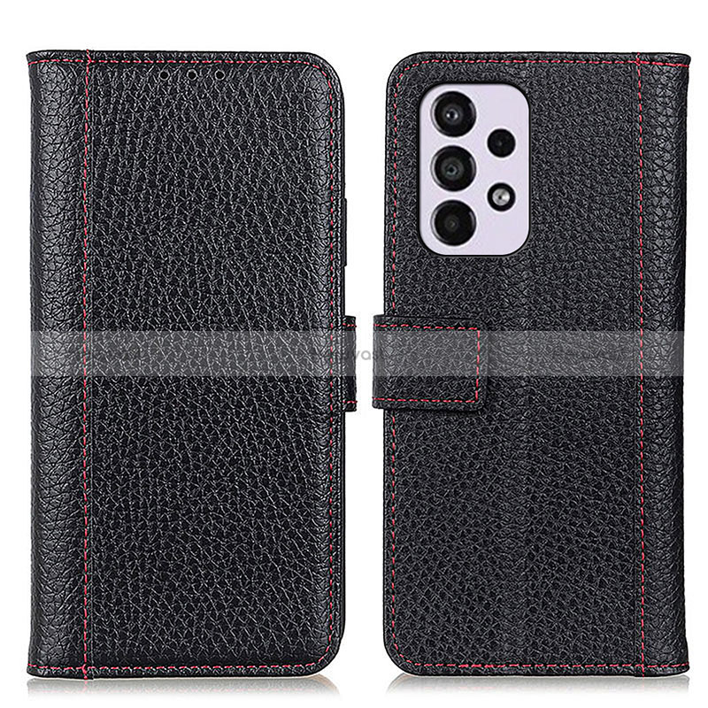Leather Case Stands Flip Cover Holder M14L for Samsung Galaxy A33 5G Black