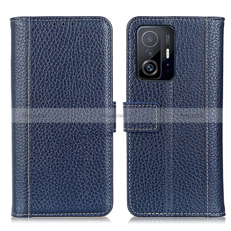 Leather Case Stands Flip Cover Holder M14L for Xiaomi Mi 11T Pro 5G Blue