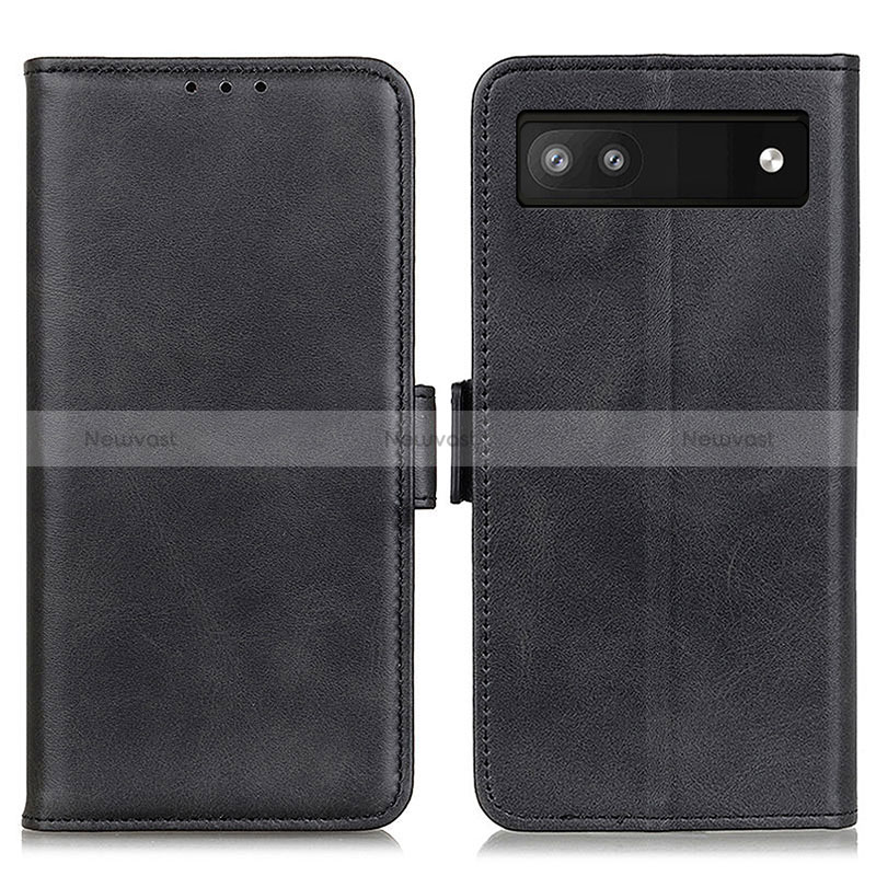 Leather Case Stands Flip Cover Holder M15L for Google Pixel 7a 5G Black