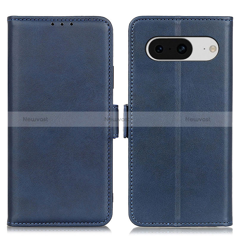 Leather Case Stands Flip Cover Holder M15L for Google Pixel 8 5G Blue