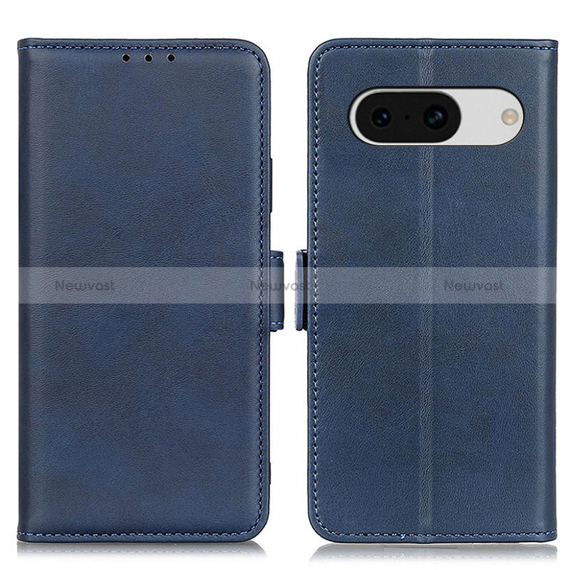 Leather Case Stands Flip Cover Holder M15L for Google Pixel 8a 5G Blue