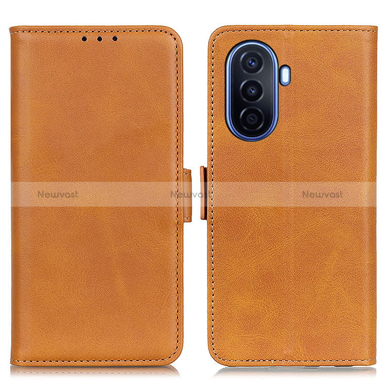 Leather Case Stands Flip Cover Holder M15L for Huawei Enjoy 50 Light Brown