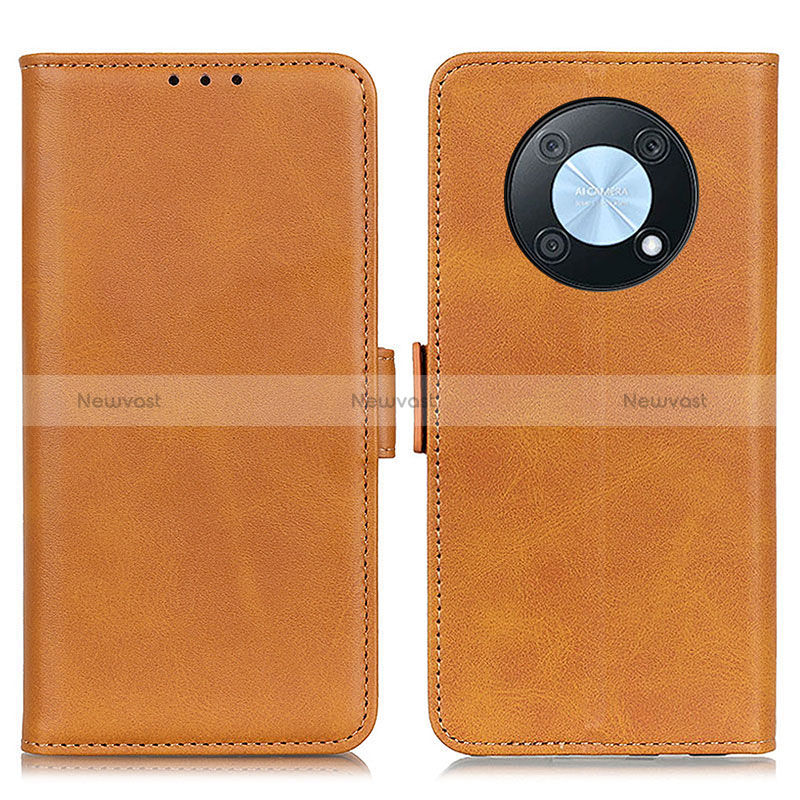 Leather Case Stands Flip Cover Holder M15L for Huawei Enjoy 50 Pro Light Brown