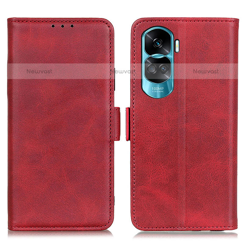 Leather Case Stands Flip Cover Holder M15L for Huawei Honor 90 Lite 5G Red