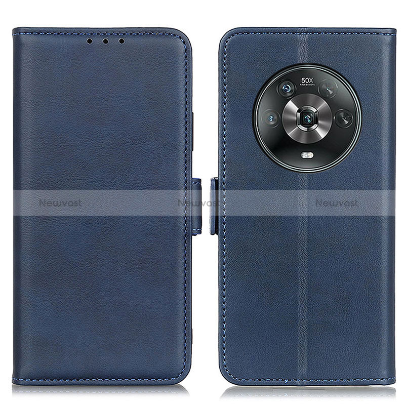 Leather Case Stands Flip Cover Holder M15L for Huawei Honor Magic4 5G Blue