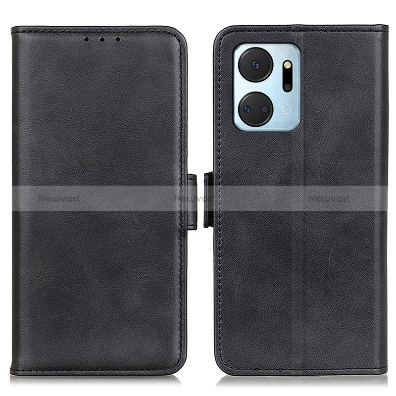 Leather Case Stands Flip Cover Holder M15L for Huawei Honor X7a Black