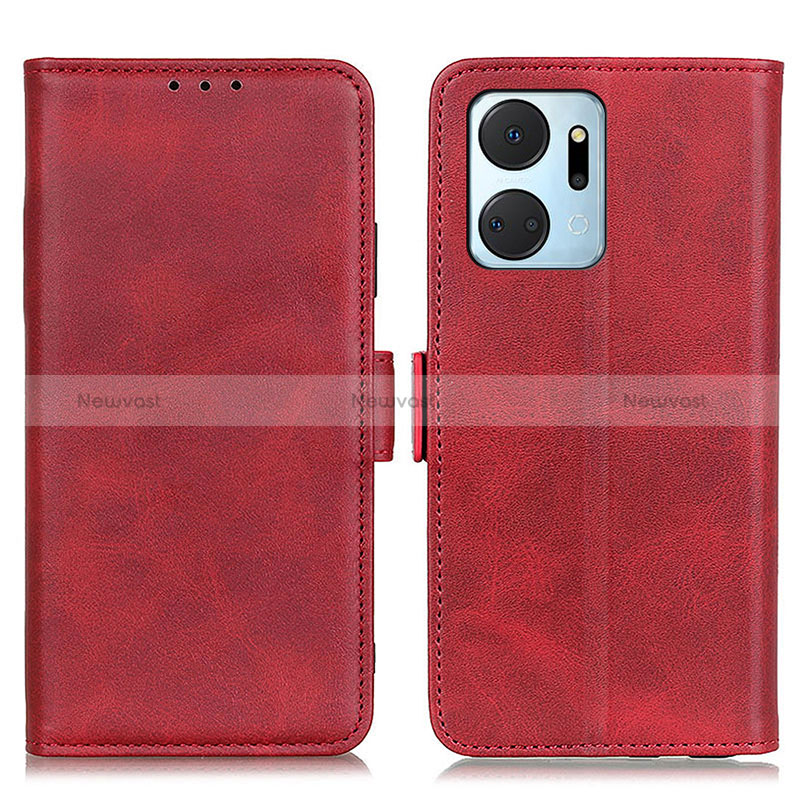 Leather Case Stands Flip Cover Holder M15L for Huawei Honor X7a Red