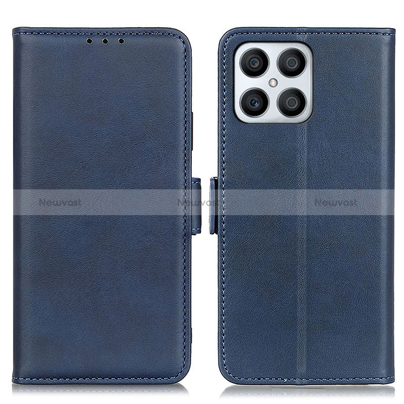 Leather Case Stands Flip Cover Holder M15L for Huawei Honor X8 4G Blue