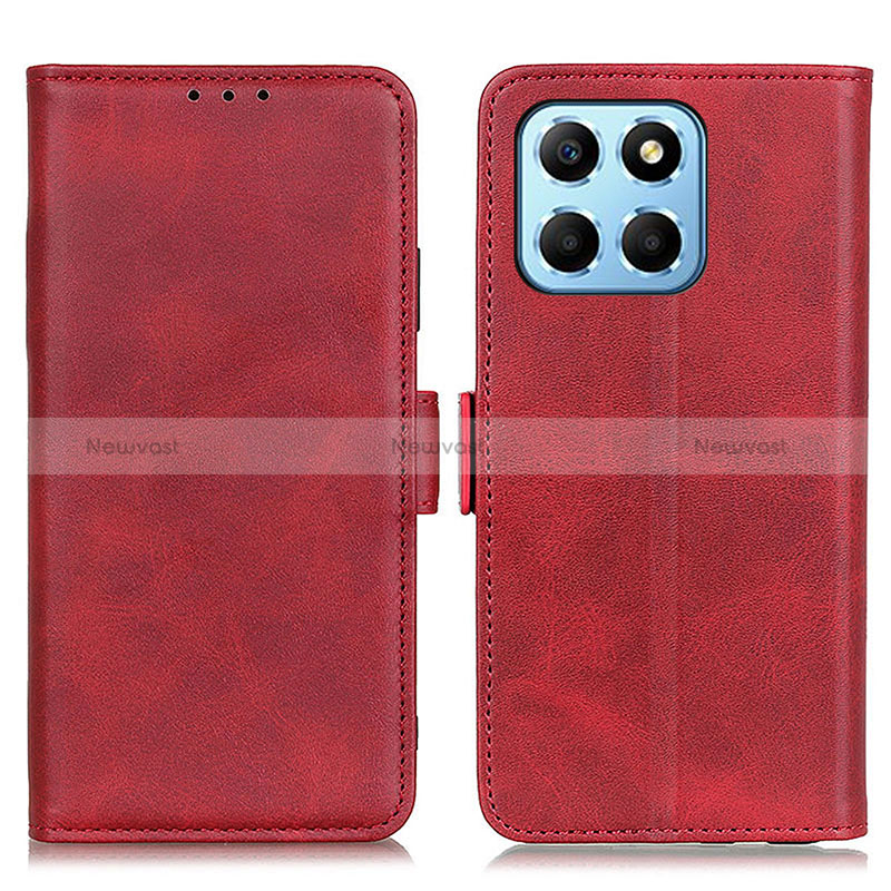 Leather Case Stands Flip Cover Holder M15L for Huawei Honor X8 5G Red