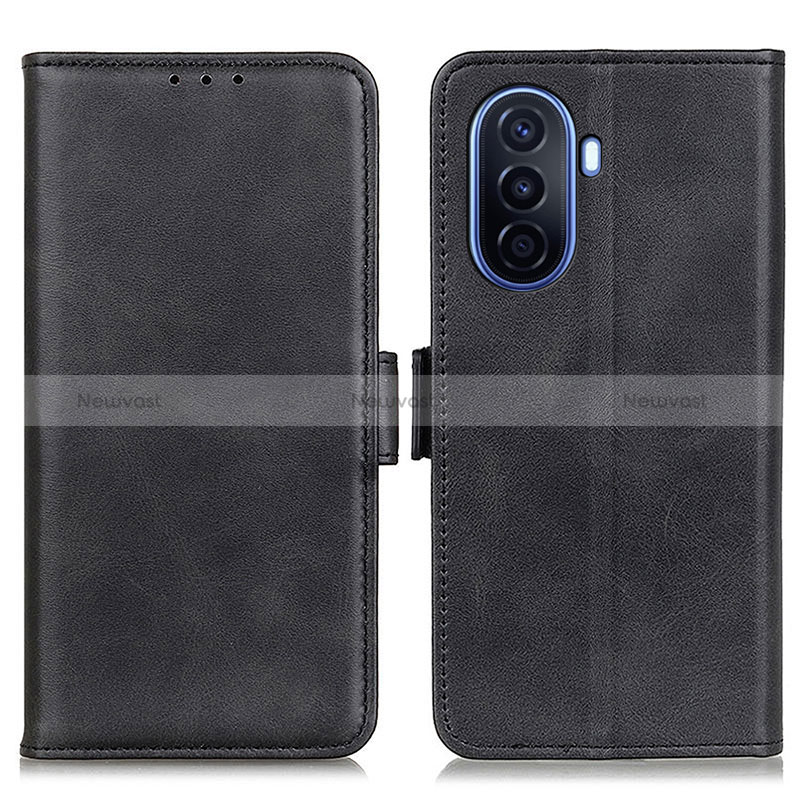 Leather Case Stands Flip Cover Holder M15L for Huawei Nova Y70 Plus Black