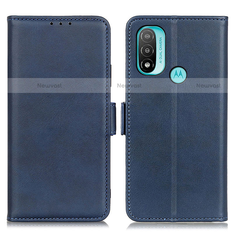 Leather Case Stands Flip Cover Holder M15L for Motorola Moto E30 Blue