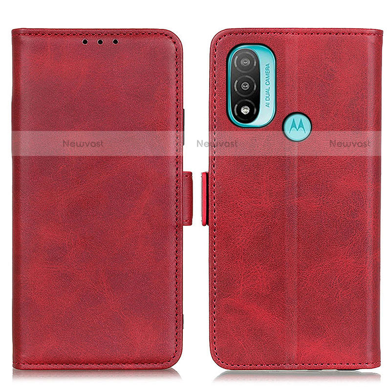 Leather Case Stands Flip Cover Holder M15L for Motorola Moto E40 Red