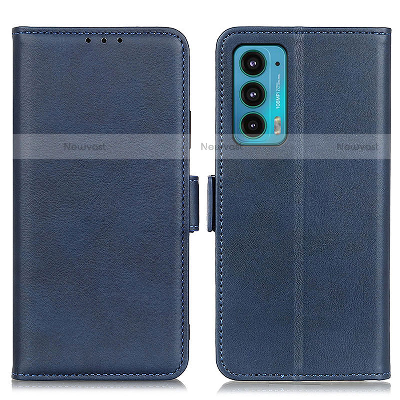 Leather Case Stands Flip Cover Holder M15L for Motorola Moto Edge 20 5G Blue