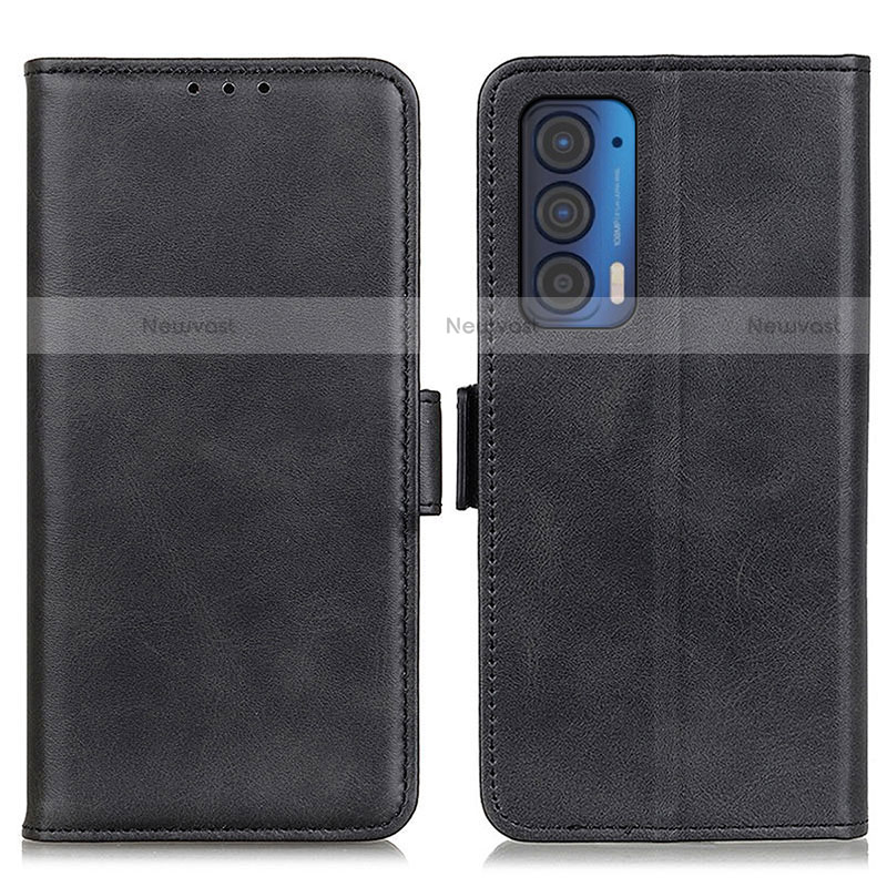 Leather Case Stands Flip Cover Holder M15L for Motorola Moto Edge (2021) 5G Black