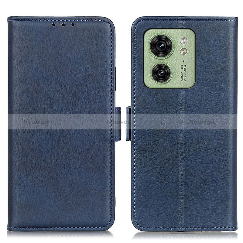 Leather Case Stands Flip Cover Holder M15L for Motorola Moto Edge (2023) 5G Blue