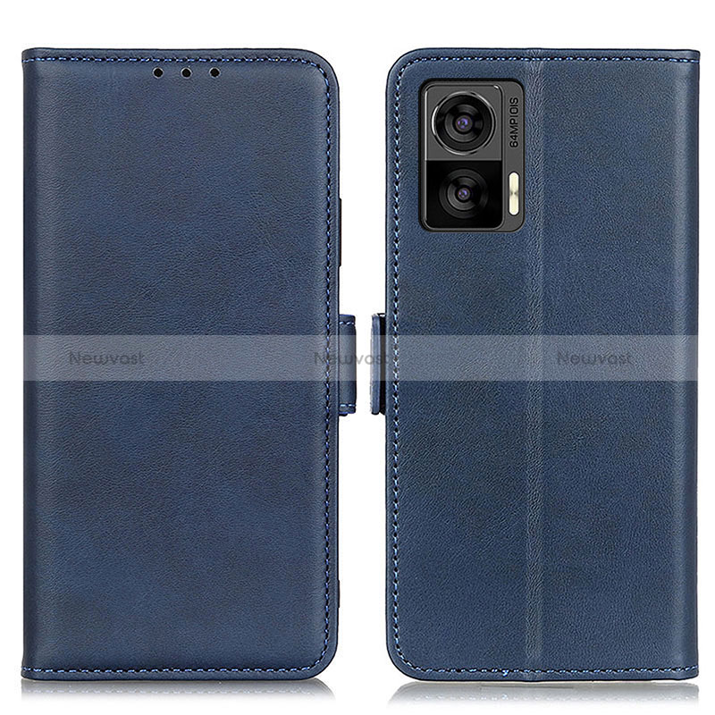 Leather Case Stands Flip Cover Holder M15L for Motorola Moto Edge 30 Neo 5G Blue