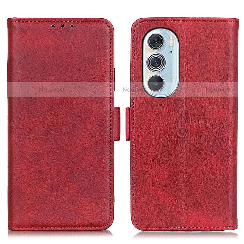 Leather Case Stands Flip Cover Holder M15L for Motorola Moto Edge 30 Pro 5G Red