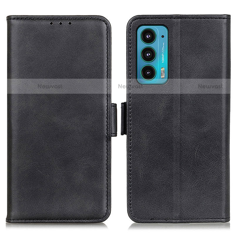 Leather Case Stands Flip Cover Holder M15L for Motorola Moto Edge Lite 5G Black